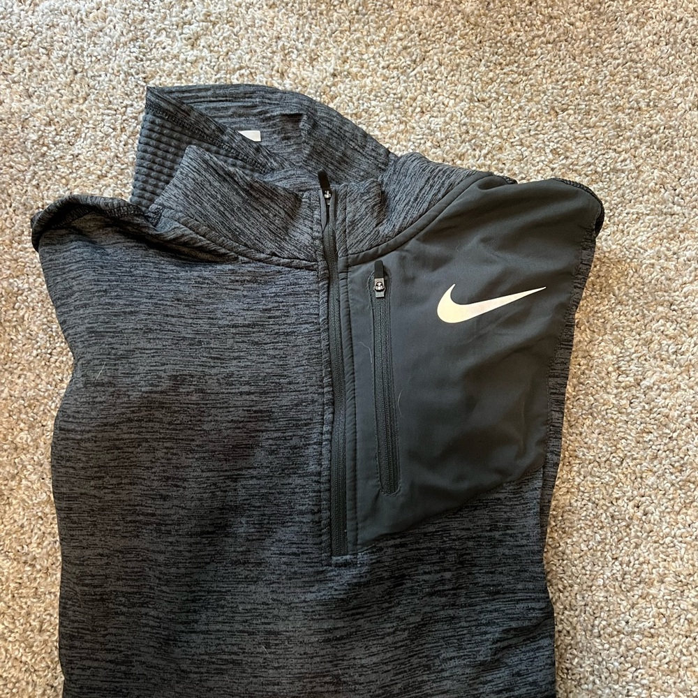 Nike Black and Gray Half-Zip Pullover